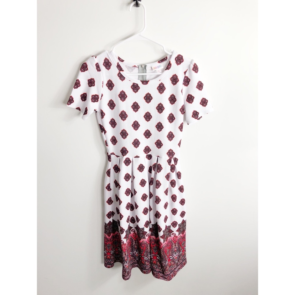 Lularoe Amelia Dress Size Small Red and White